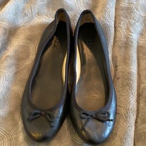 Jcrew black leather ballet flat sz 7